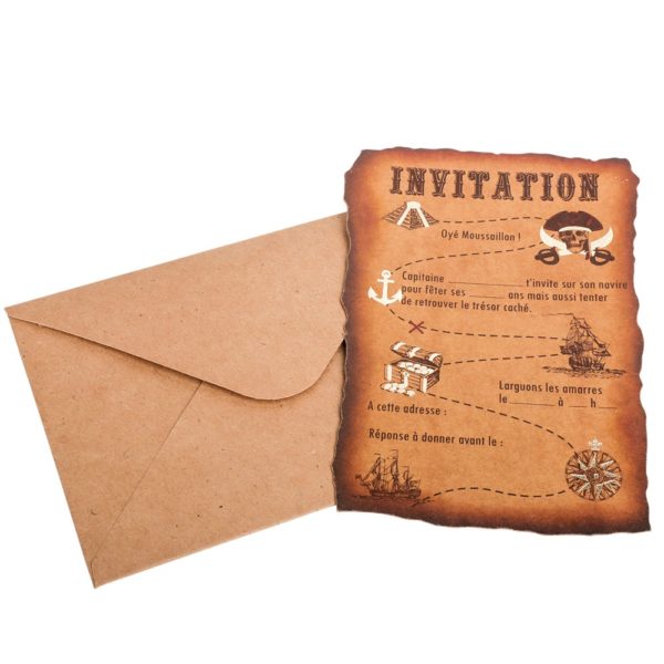 Carte invitations pirate