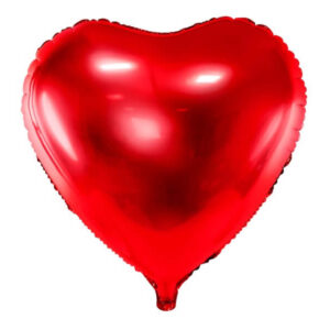 Ballon alu cœur rouge