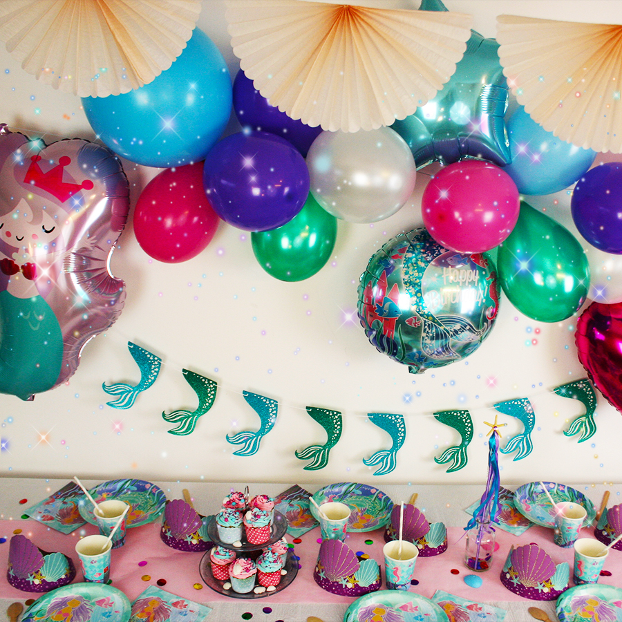 Pack de décoration d'anniversaire Sirène