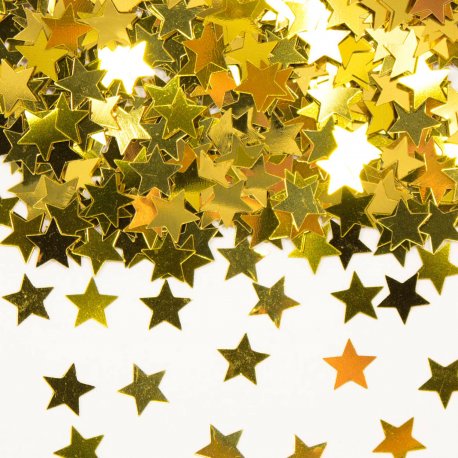 Confettis pour décoration de fête étoiles dorées