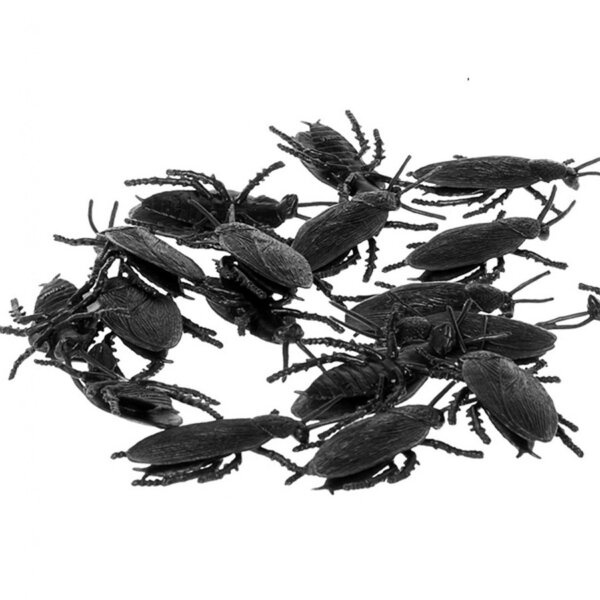 30 Faux Cafards En Plastique Réalistes - 4,5 Cm - Accessoire Blague Halloween, Poisson D'Avril - Effrayant Et Drôle