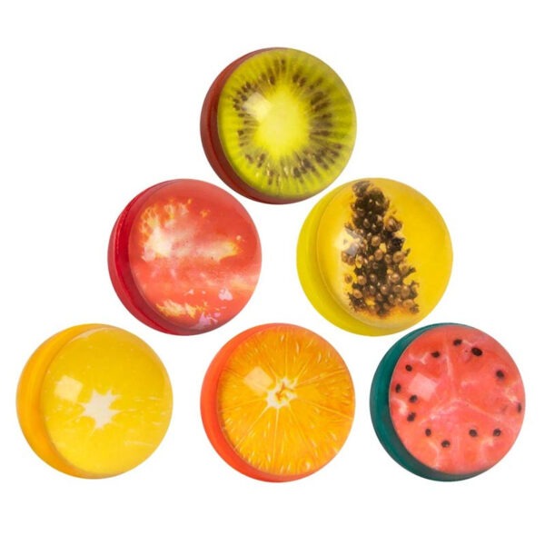 Lot de 6 balles rebondissantes Fruits