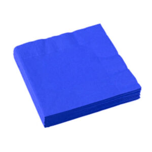 serviette en papier bleue