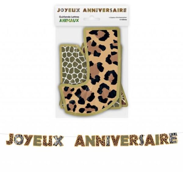 Guirlande Joyeux anniversaire Animaux