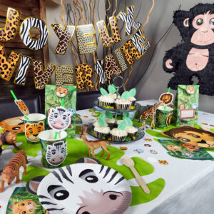 Pack de décoration d'anniversaire Animaux de la Jungle