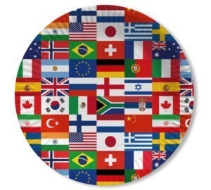 Assiettes drapeaux internationaux