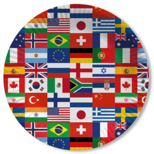 Assiettes drapeaux internationaux