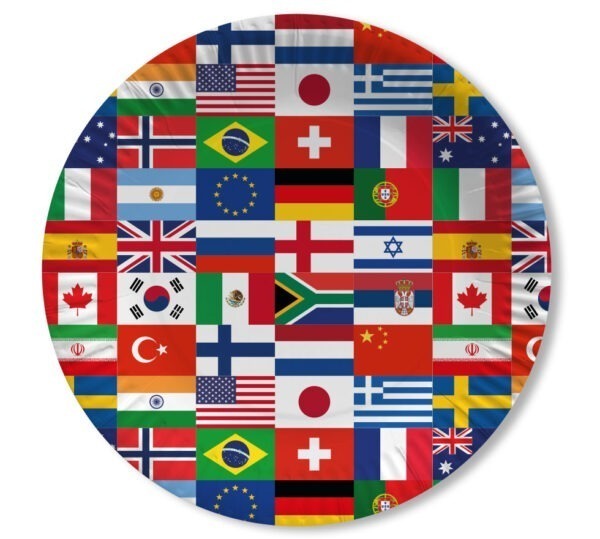 Assiettes drapeaux internationaux