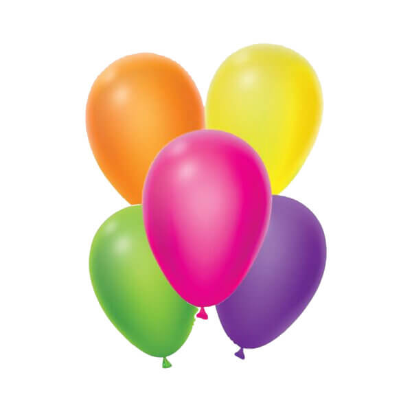 50 ballons fluo multicolores