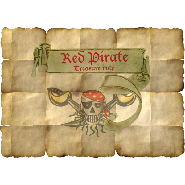 Lot de 4 cartes au trésor Pirate