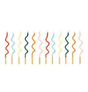 bougies torsadées arc-en-ciel