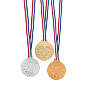 Lot de 3 médailles Or, argent et bronze