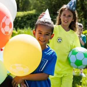 ballons colorés Foot