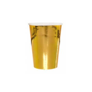 lot de 10 gobelets en carton métallisé or