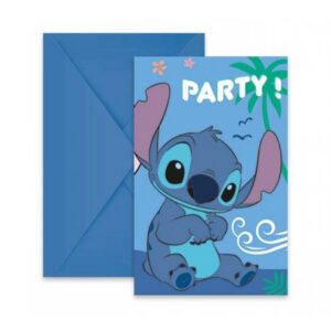 Lot de 6 cartes d'invitation Stitch