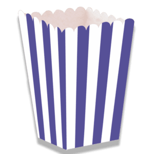 Boite à Pop corn rayée violet et blanc