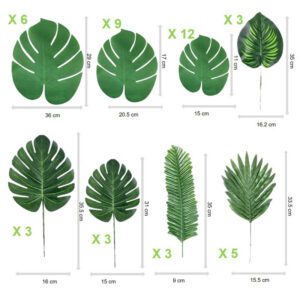 Lot de 44 feuilles tropicales